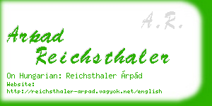 arpad reichsthaler business card